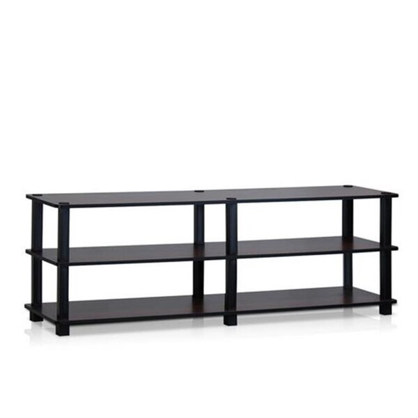 Furinno Furinno Turn-S-Tube No Tools 3-Tier Entertainment TV Stands; Dark Cherry & Black - 15.4 x 47.2 x 11.6 in. - TV14038DC/BK
