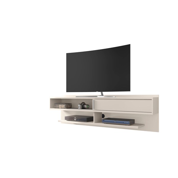 Manhattan Comfort Astor 70.86 Floating Entertainment Center, Off White - 222BMC1