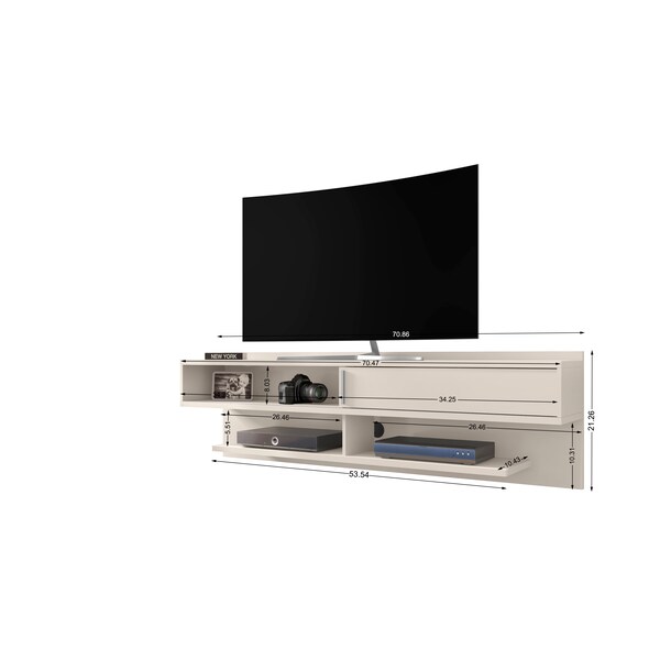 Manhattan Comfort Astor 70.86 Floating Entertainment Center, Off White - 222BMC1