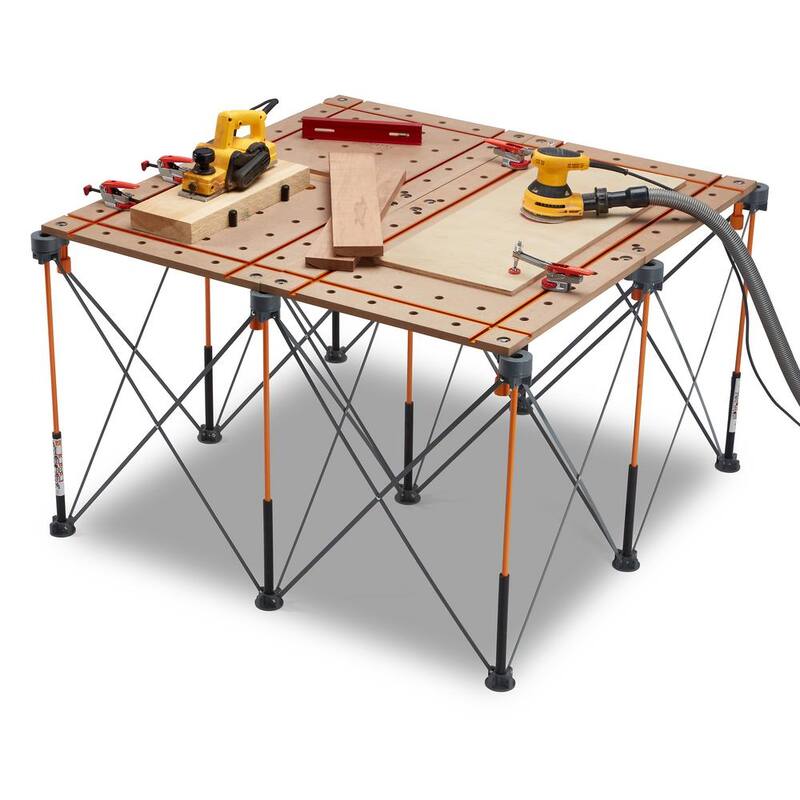 Mesa superior con rieles en T de 2 ft. x 4 ft. de BORA Centipede - Orificios para perros de 3/4 in. - CK24T