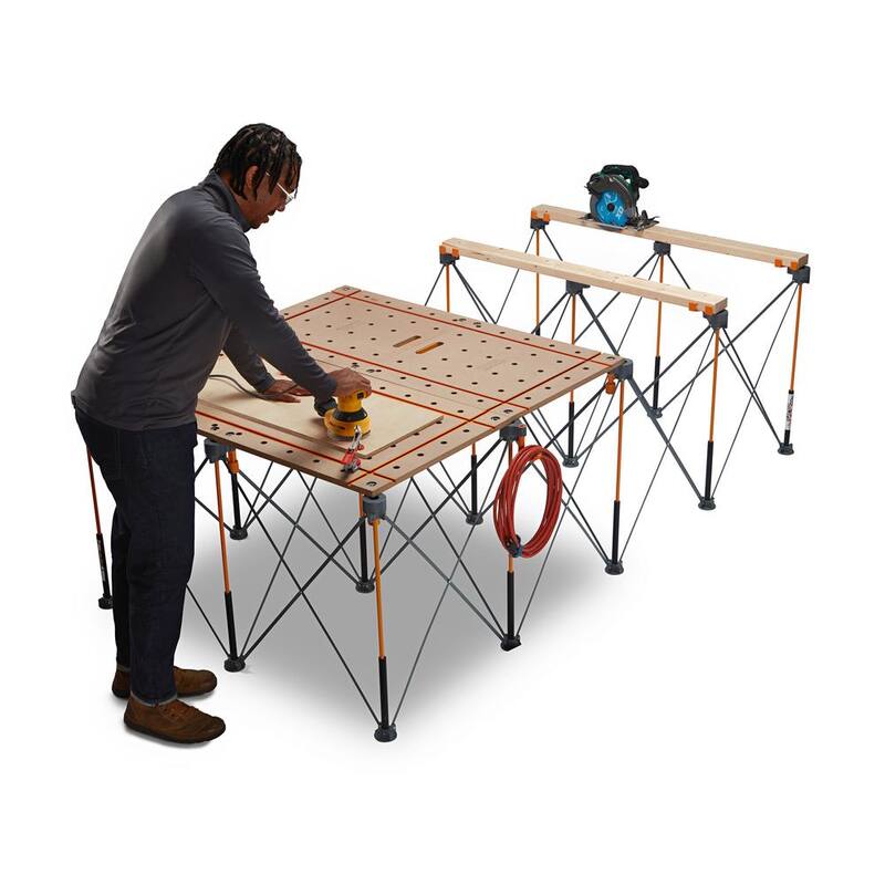 Mesa superior con rieles en T de 2 ft. x 4 ft. de BORA Centipede - Orificios para perros de 3/4 in. - CK24T