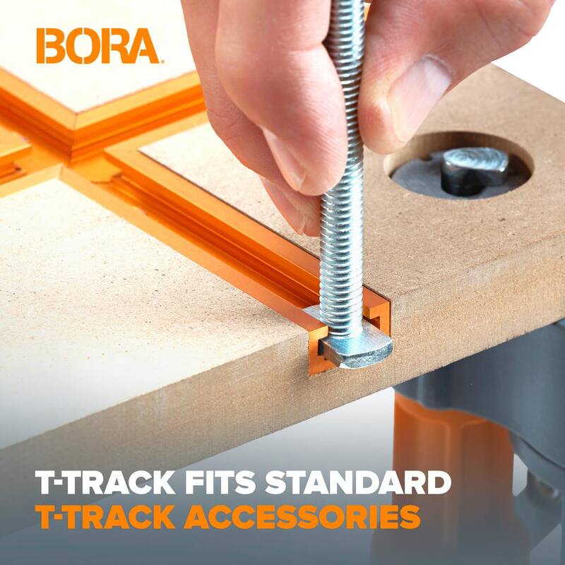 Mesa superior con rieles en T de 2 ft. x 4 ft. de BORA Centipede - Orificios para perros de 3/4 in. - CK24T