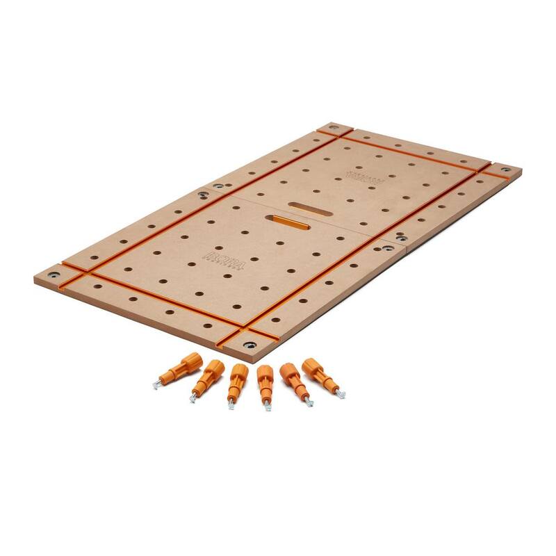 Mesa superior con rieles en T de 2 ft. x 4 ft. de BORA Centipede - Orificios para perros de 3/4 in. - CK24T