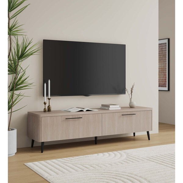 Manhattan Comfort Jodie TV Stand in Whitewashed Oak - TV003-OK