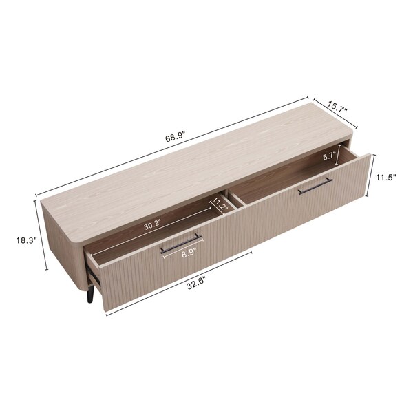 Manhattan Comfort Jodie TV Stand in Whitewashed Oak - TV003-OK