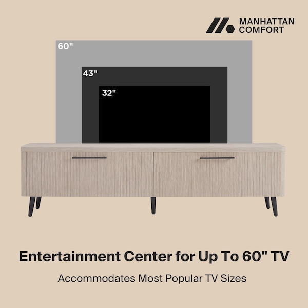 Manhattan Comfort Jodie TV Stand in Whitewashed Oak - TV003-OK
