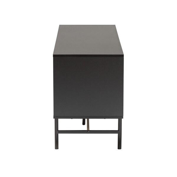Baxton Studio Truett Modern Dark Brown Finished Wood and Two-Tone Black and Gold Metal TV Stand - 226-12494-ZORO