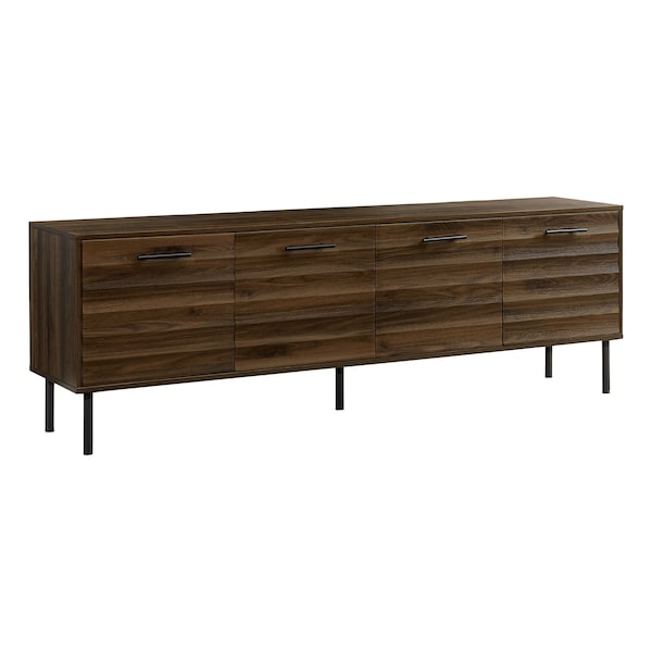 Monarch Specialties TV Stand, 72'', Console, Media Entertainment Center, Brown Laminate, Black Metal, Transitional - I 2727