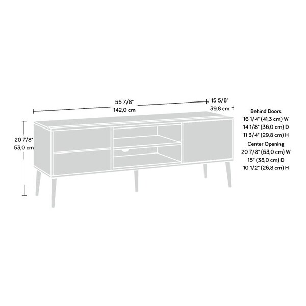 Sauder Ambleside Credenza Sw , Accommodates up to a 60 in. TV weighing 70 lbs - 431600