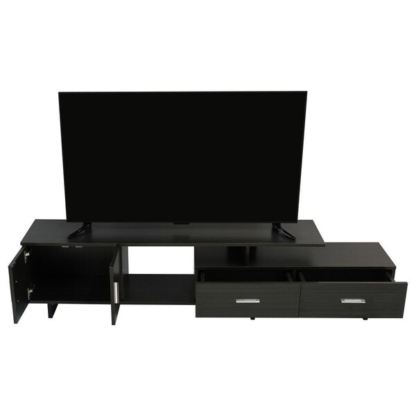 Leisuremod Avery TV Stand with MDF Cabinet and Powder Coated Steel Legs, Phantom Grey - ATS69GR