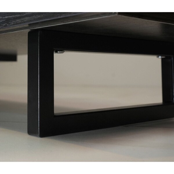 Leisuremod Avery TV Stand with MDF Cabinet and Powder Coated Steel Legs, Phantom Grey - ATS69GR