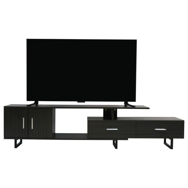 Leisuremod Avery TV Stand with MDF Cabinet and Powder Coated Steel Legs, Phantom Grey - ATS69GR
