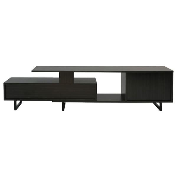 Leisuremod Avery TV Stand with MDF Cabinet and Powder Coated Steel Legs, Phantom Grey - ATS69GR