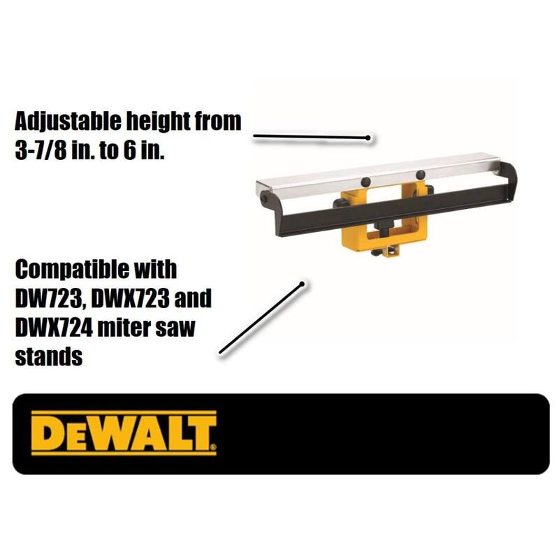 Soporte para herramientas de estación de sierra ingleteadora DEWALT con soportes de montaje, soporte de material para sierra ingleteadora y topes de corona para sierra ingleteadora - DW7231WDW7029