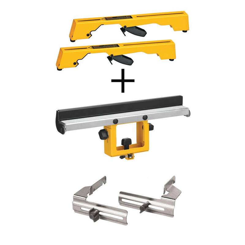 Soporte para herramientas de estación de sierra ingleteadora DEWALT con soportes de montaje, soporte de material para sierra ingleteadora y topes de corona para sierra ingleteadora - DW7231WDW7029