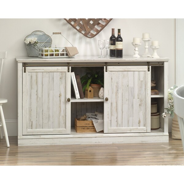 Sauder Barrister Lane 60 in. Slid Dr Ent Cred Wp , Holds up to a 60 in. TV weighing 70 lbs - 423674