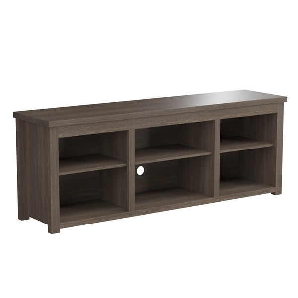 Flash Furniture 65" Espresso Finish 6 Cubby Open Storage TV Stand - GC-MBLK66-ESP-GG