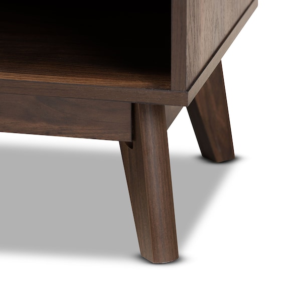 Baxton Studio Hartman Mid-Century Walnut Brown Finished Wood TV Stand - 193-12377-ZORO