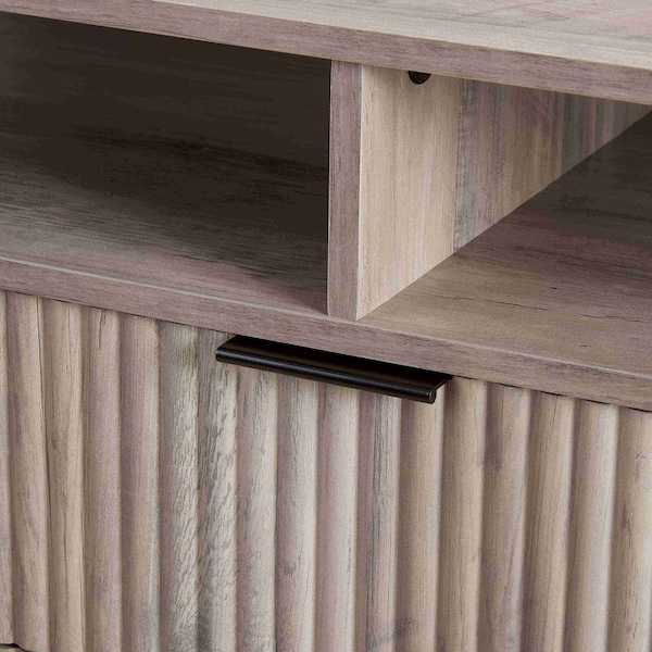 Manhattan Comfort DUMBO 85in TV Stand in Rustic Grey - TV002-GY