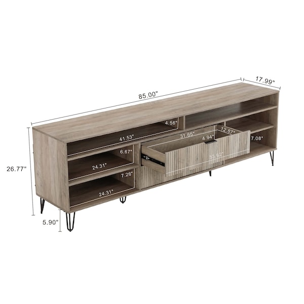 Manhattan Comfort DUMBO 85in TV Stand in Rustic Grey - TV002-GY