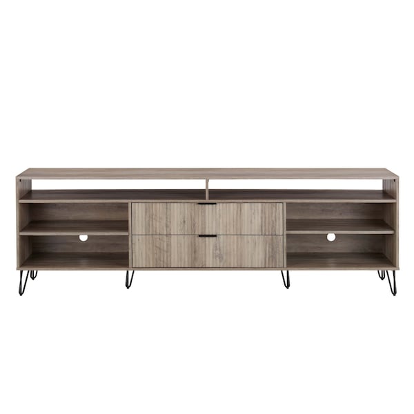 Manhattan Comfort DUMBO 85in TV Stand in Rustic Grey - TV002-GY