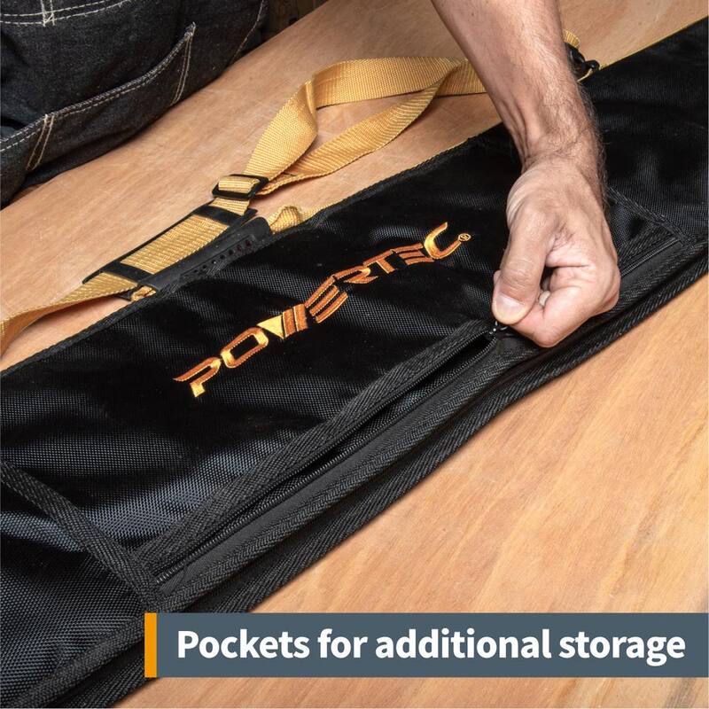 Bolsa de riel guía Premium de 60 pulgadas de POWERTEC con acolchado de doble lado para colocación segura del riel - 71411