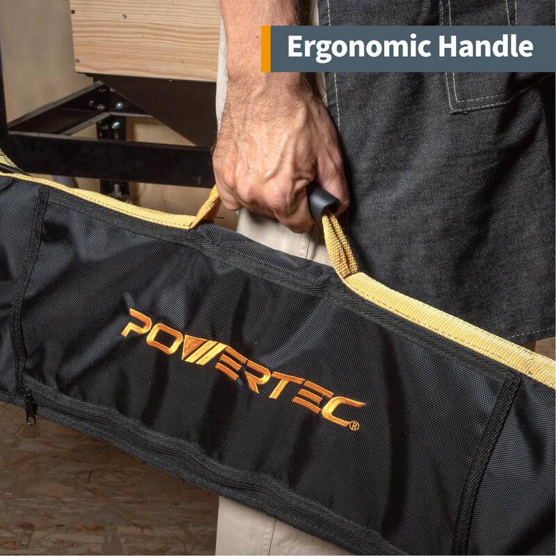 Bolsa de riel guía Premium de 60 pulgadas de POWERTEC con acolchado de doble lado para colocación segura del riel - 71411