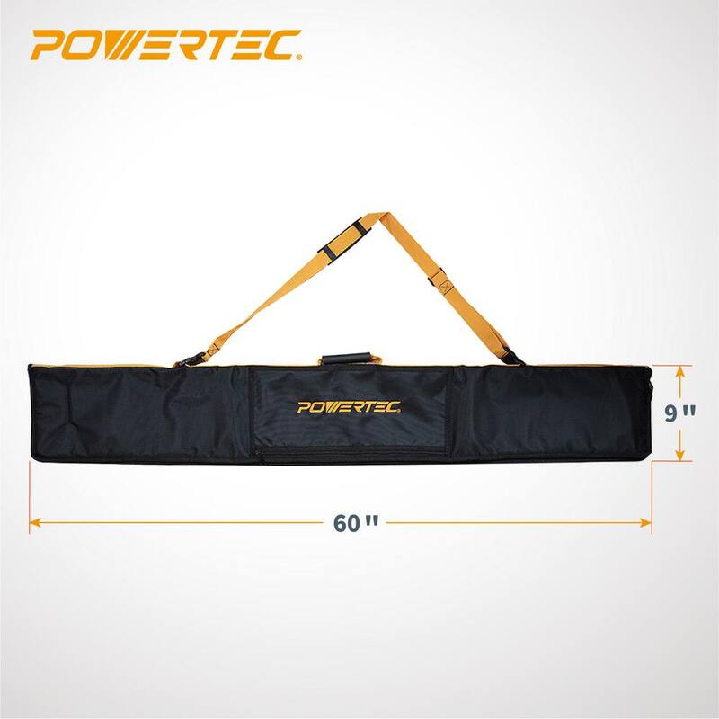 Bolsa de riel guía Premium de 60 pulgadas de POWERTEC con acolchado de doble lado para colocación segura del riel - 71411
