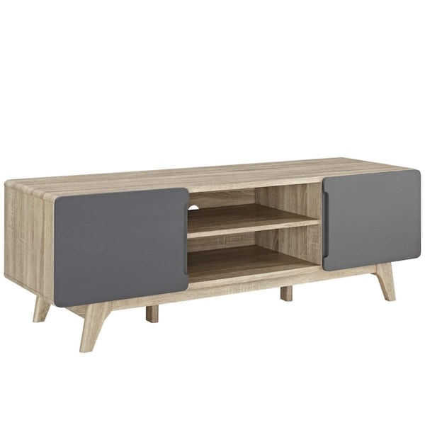 Modway Furniture 59 in. Tread TV Stand - Natural Gray, 20 x 59 x 18 in. - EEI-2543-NAT-GRY