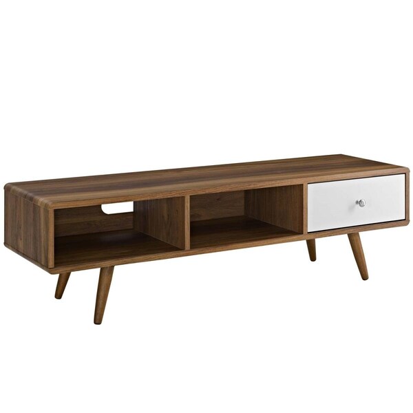 Modway Furniture 55 in. Transmit TV Stand - Walnut White, 16 x 55 x 15.5 in. - EEI-2530-WAL-WHI