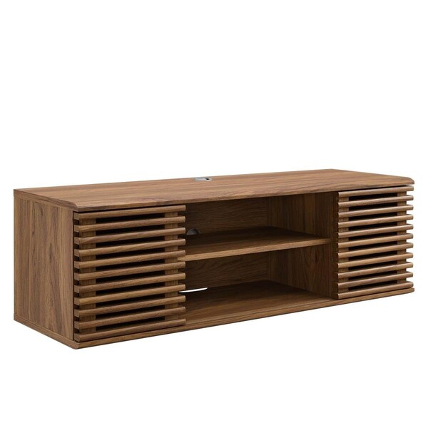 Modway Furniture 46 in. Render Wall-Mount Media Console TV Stand, Walnut - EEI-4266-WAL