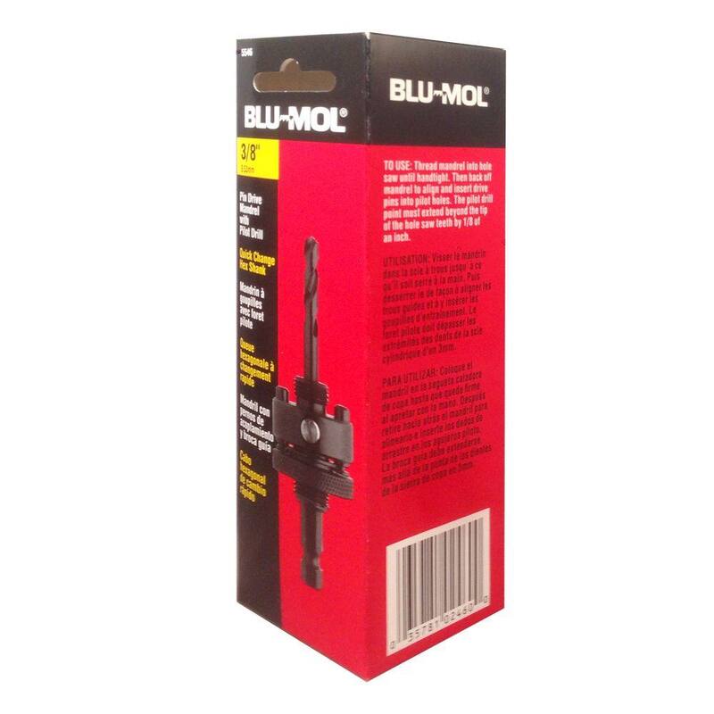 Mandril de unidad de pasador de vástago hexagonal de 3/8 pulgadas para sierra perforadora bi-metal de 1-1/4 pulgadas x 6 pulgadas - 5546