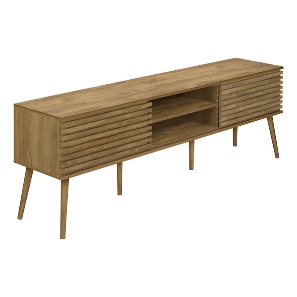 Monarch Specialties TV Stand, 72'', Media Entertainment Center, Living Room, Walnut Laminate, Contemporary, Modern - I 2784
