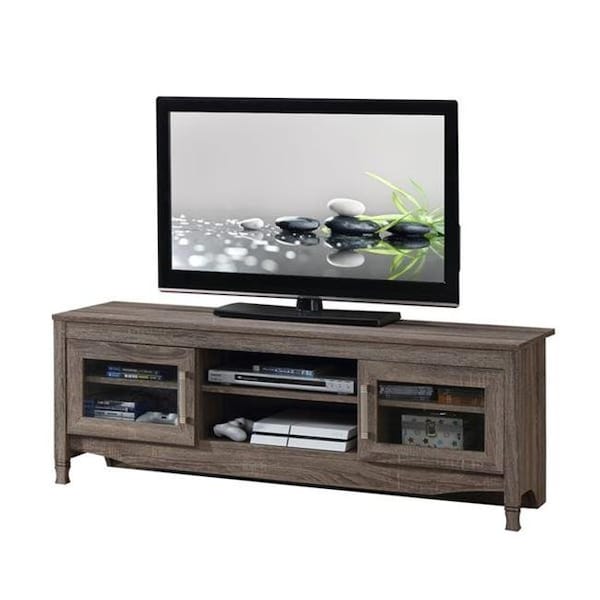 Techni Mobili Techni Mobili RTA-8855-GRY Grey Driftwood TV Stand - 19.29 x 53 x 15.75 in. - RTA-8855-GRY