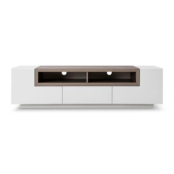 J&M Furniture J&M Furniture 1763940 TV002 White Gloss & Grey Veneer TV Stand - 1763940
