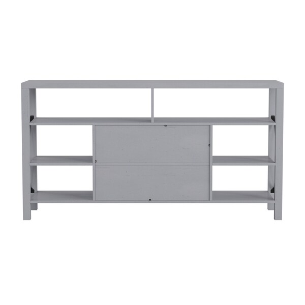 Flash Furniture 60" Coastal Gray TV Stand with Storage Shelves - ZG-025-CGY-GG