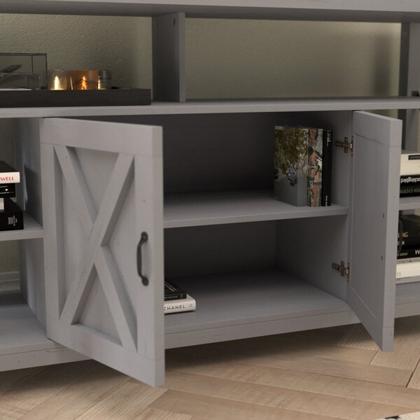 Flash Furniture 60" Coastal Gray TV Stand with Storage Shelves - ZG-025-CGY-GG