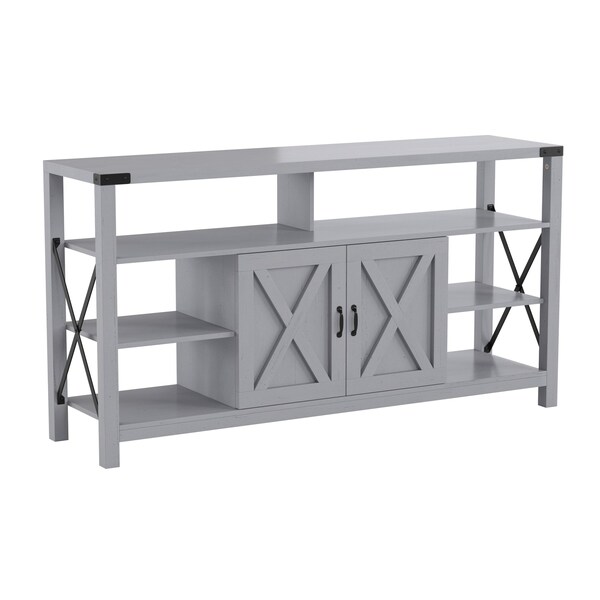 Flash Furniture 60" Coastal Gray TV Stand with Storage Shelves - ZG-025-CGY-GG