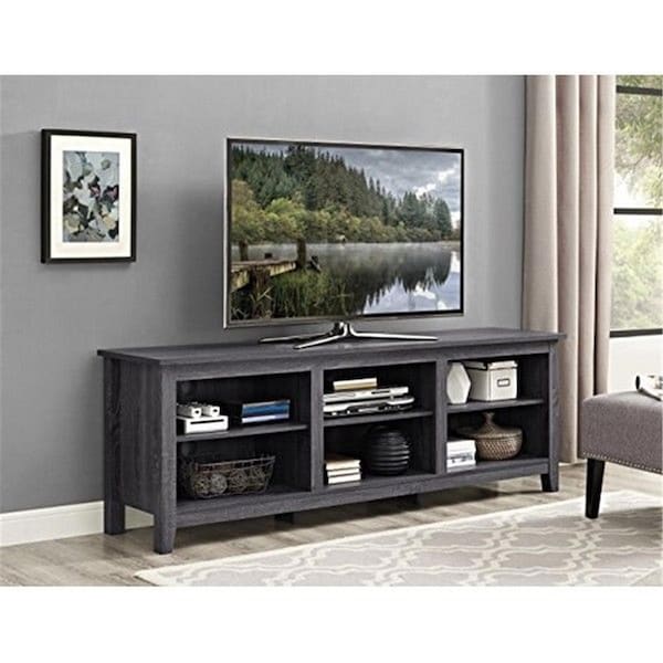 Walker Edison Furniture 70 In. Wood Media Tv Stand Storage Console - Charcoal - W70CSPCL