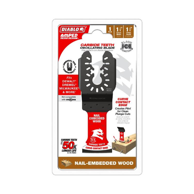 DIABLO Hoja oscilante de carburo de ajuste universal de 1-1/4 pulgadas para madera con clavos incrustados - DOU125CW