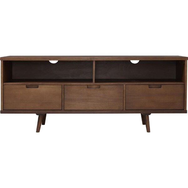 Walker Edison Furniture Walker Edison Furniture  58 in. 3-Drawer Mid Century Modern TV Stand, Walnut - W58IV3DWT