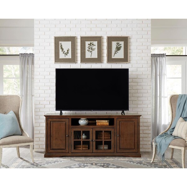 Procomfort 74 in. Home Entertainment Console, Auburn Cherry - PR2477300