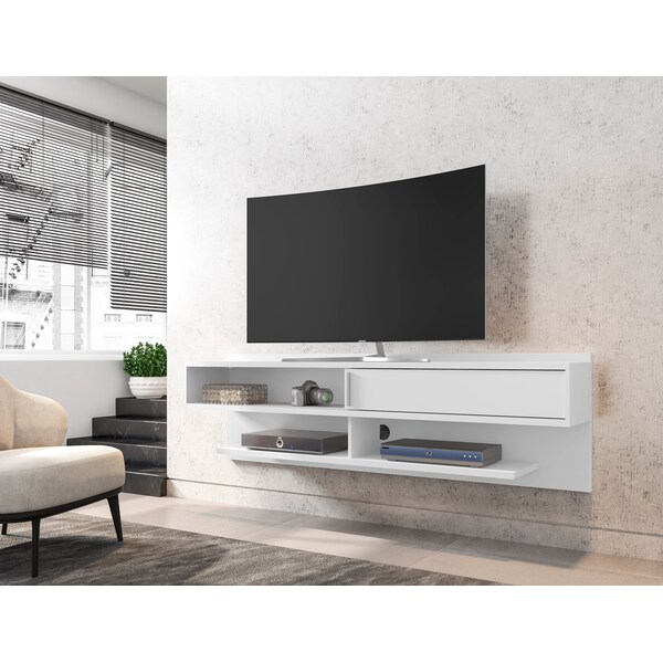 Manhattan Comfort Astor 70.86 Floating Entertainment Center, White - 222BMC6