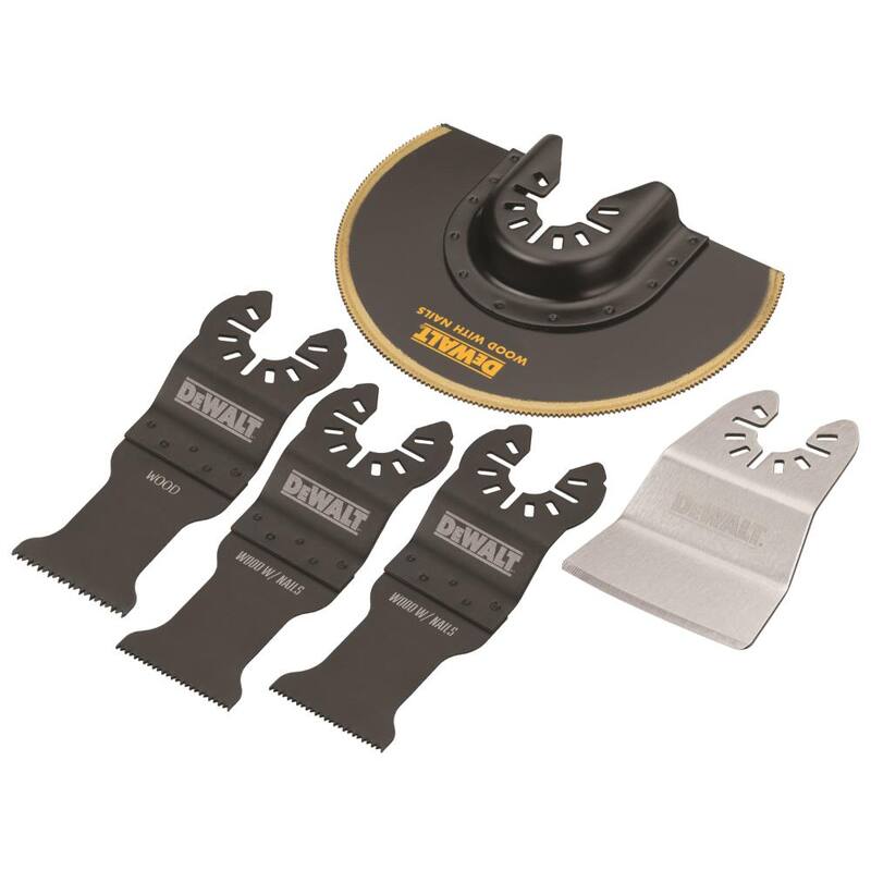 Set de hojas oscilantes DEWALT (5 piezas) con hoja adicional de carburo de corte rápido para remover juntas de cemento - DWA4216WDW4220