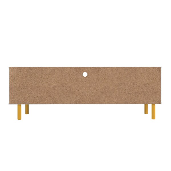 Manhattan Comfort Retro 57.87 TV Stand in White and Multi Color Red, Yellow, Blue - TV-315AMC132