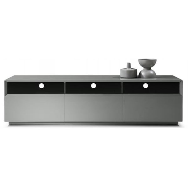J&M Furniture JandM Furniture 17639511 TV Table - Grey Gloss - 17639511