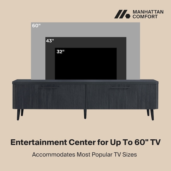 Manhattan Comfort Jodie TV Stand in Charcoal Grey - TV003-GY