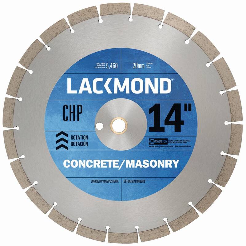 Disco de corte en seco Lackmond CHP Series para concreto curado de 14 pulgadas x 0.125 x 20 mm - SG14CHP20