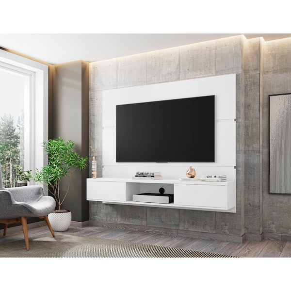 Manhattan Comfort Vernon 62.99 Floating Entertainment Center, White - 236BMC6
