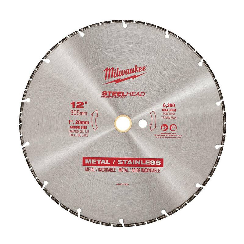 Milwaukee Disco de corte Steelhead de 12 pulgadas con diamante - 49-93-7835